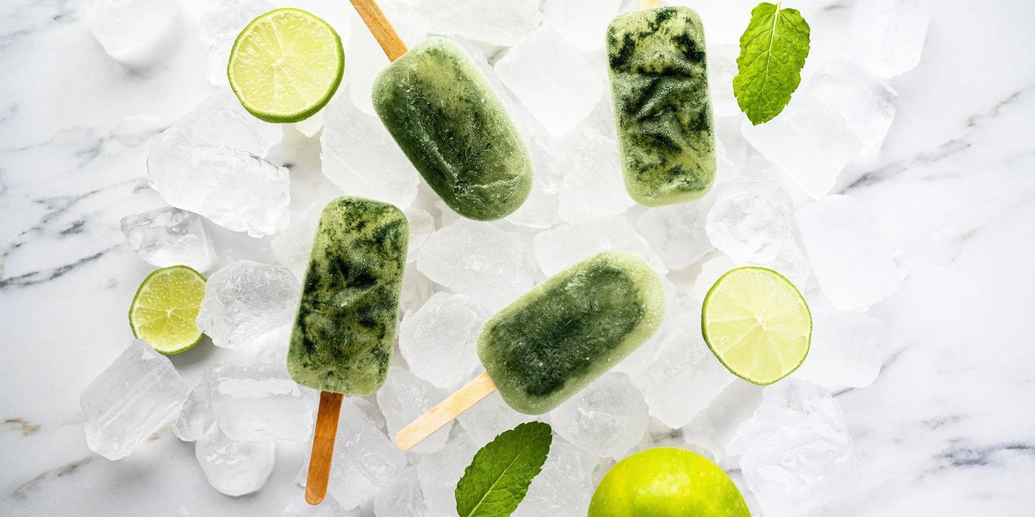 Rezept für Apfel-Limetten-Eis mit Chlorophyll.