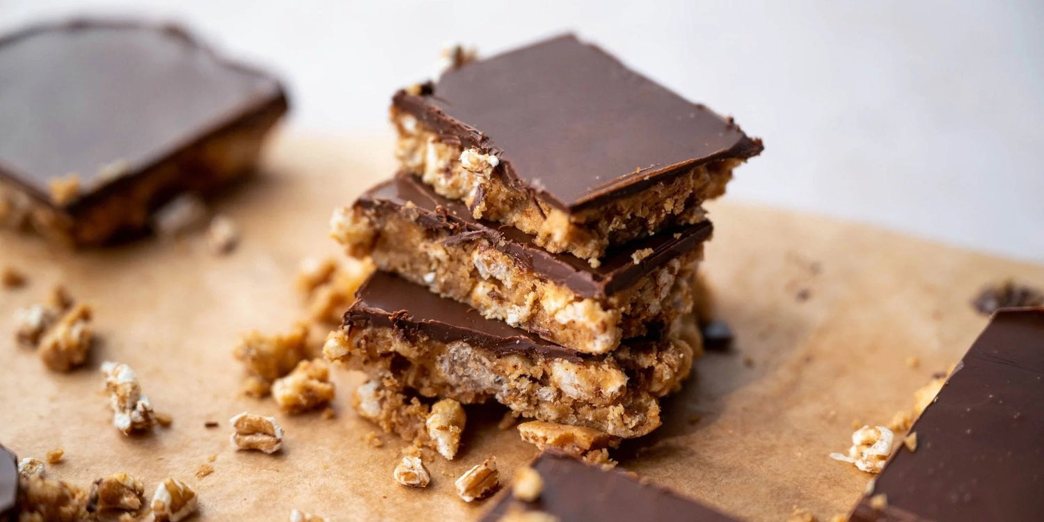 Rezept für knusprigen Erdnussbutter-Reiswaffel-Snack. - Kurkraft