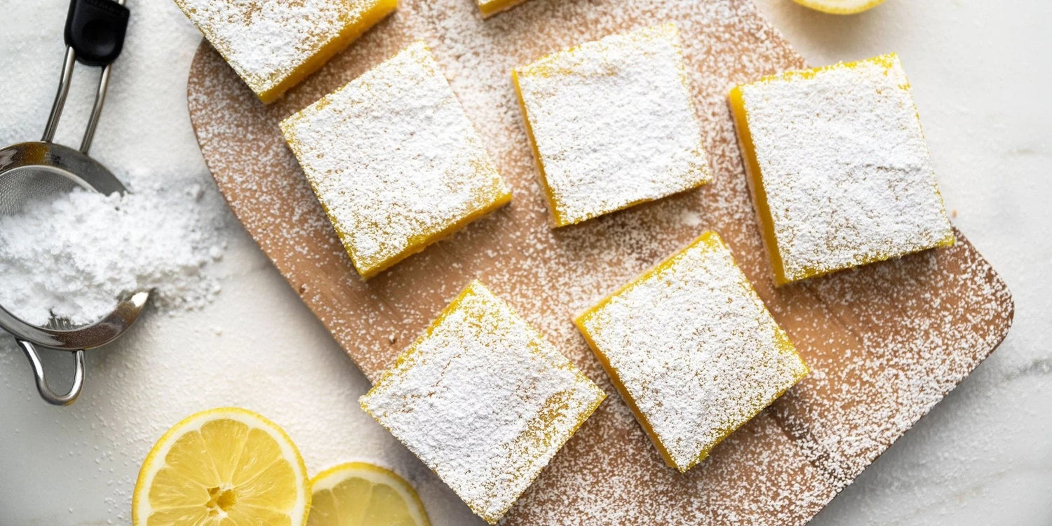 Rezept für vegane und glutenfreie Lemon Bars. - Kurkraft