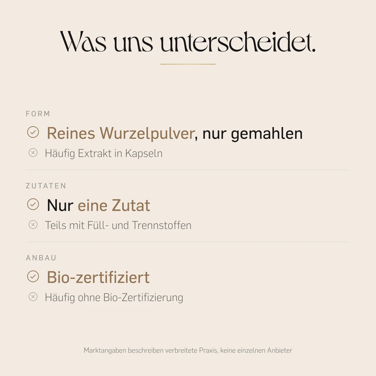 Astragalus Pulver im Vergleich: reines Wurzelpulver statt Extrakt-Kapsel, nur eine Zutat, bio-zertifiziert
