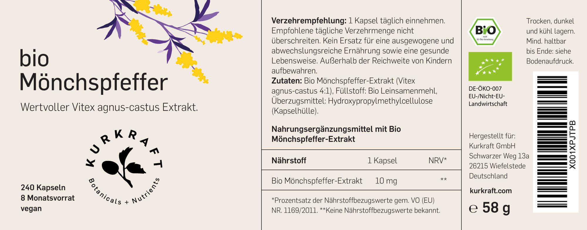 BIO MÖNCHSPFEFFER EXTRAKT - Kurkraft - BIO MÖNCHSPFEFFER EXTRAKT