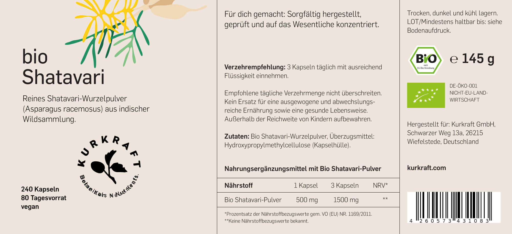 BIO SHATAVARI - Kurkraft - BIO SHATAVARI