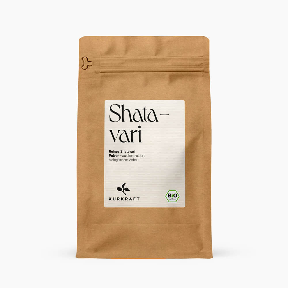 BIO SHATAVARI PULVER - Kurkraft - Bio Shatavari Pulver – Frontansicht der Verpackung von Kurkraft