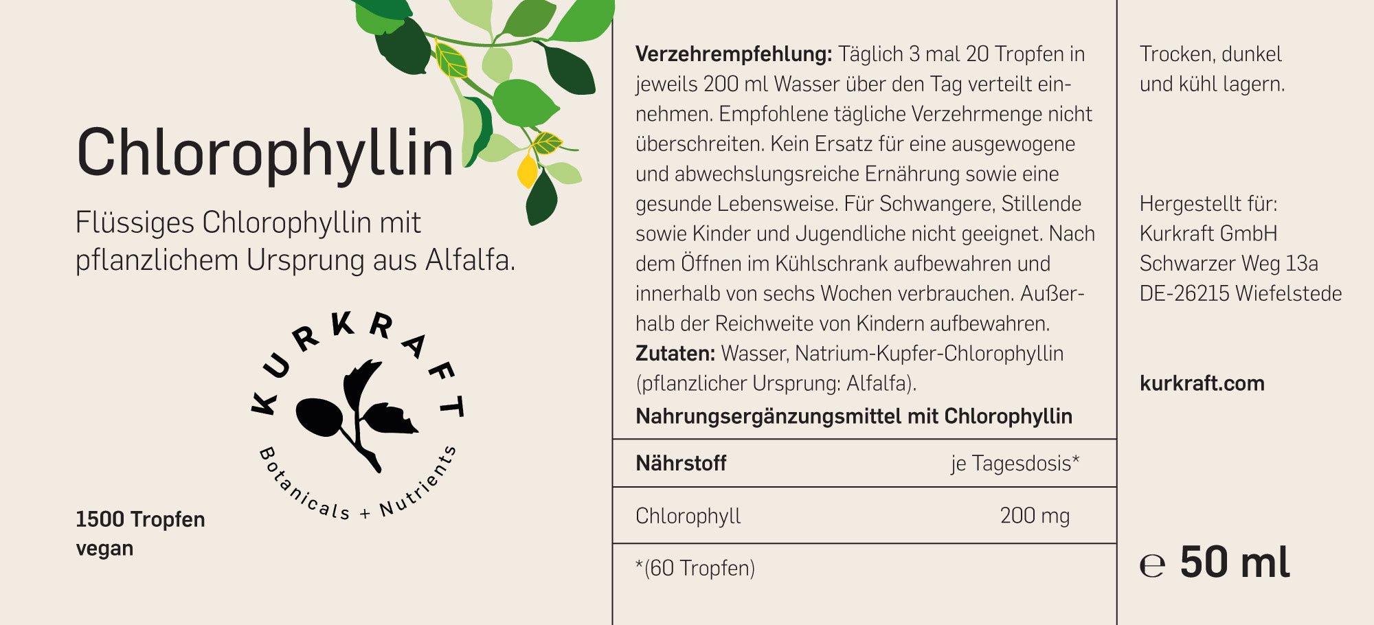 CHLOROPHYLLIN FLÜSSIG - Kurkraft - CHLOROPHYLLIN FLÜSSIG