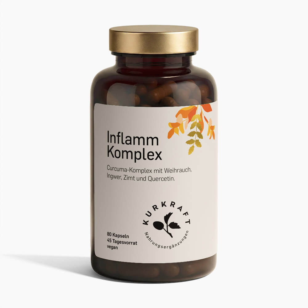 INFLAMM KOMPLEX - Kurkraft - Inflamm Komplex Kapseln – Frontansicht der Verpackung von Kurkraft