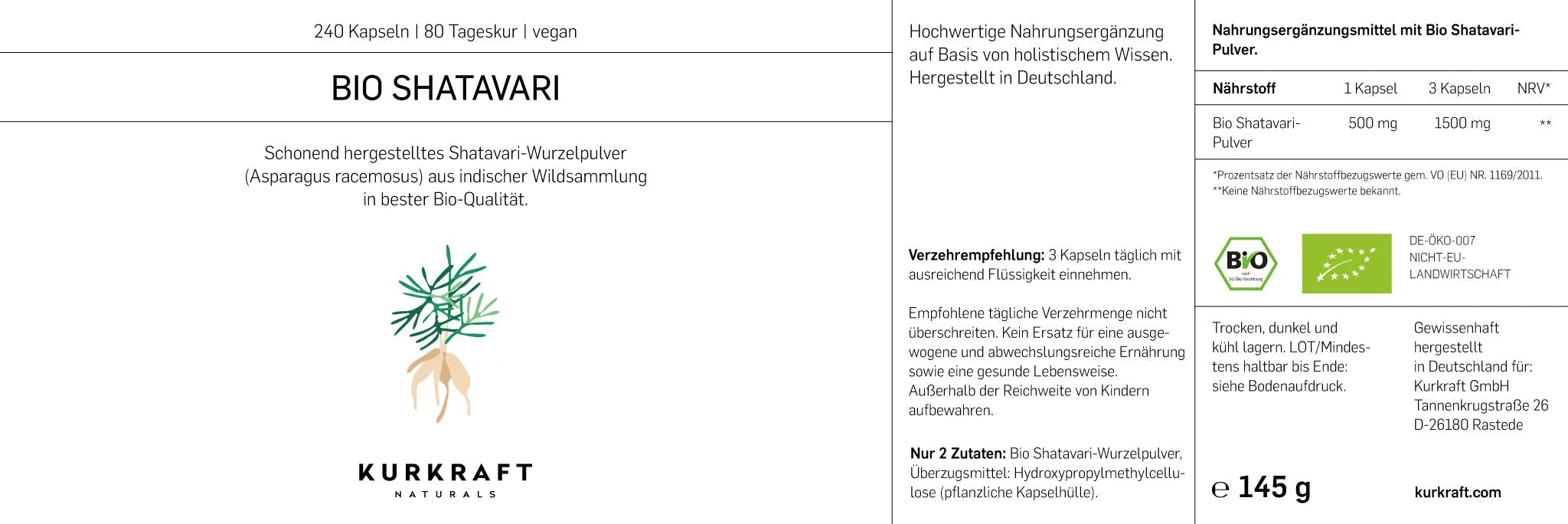 BIO SHATAVARI - Kurkraft - BIO SHATAVARI - Kurkraft