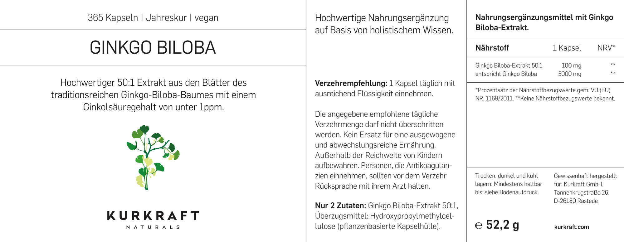 GINKGO BILOBA - Kurkraft - GINKGO BILOBA