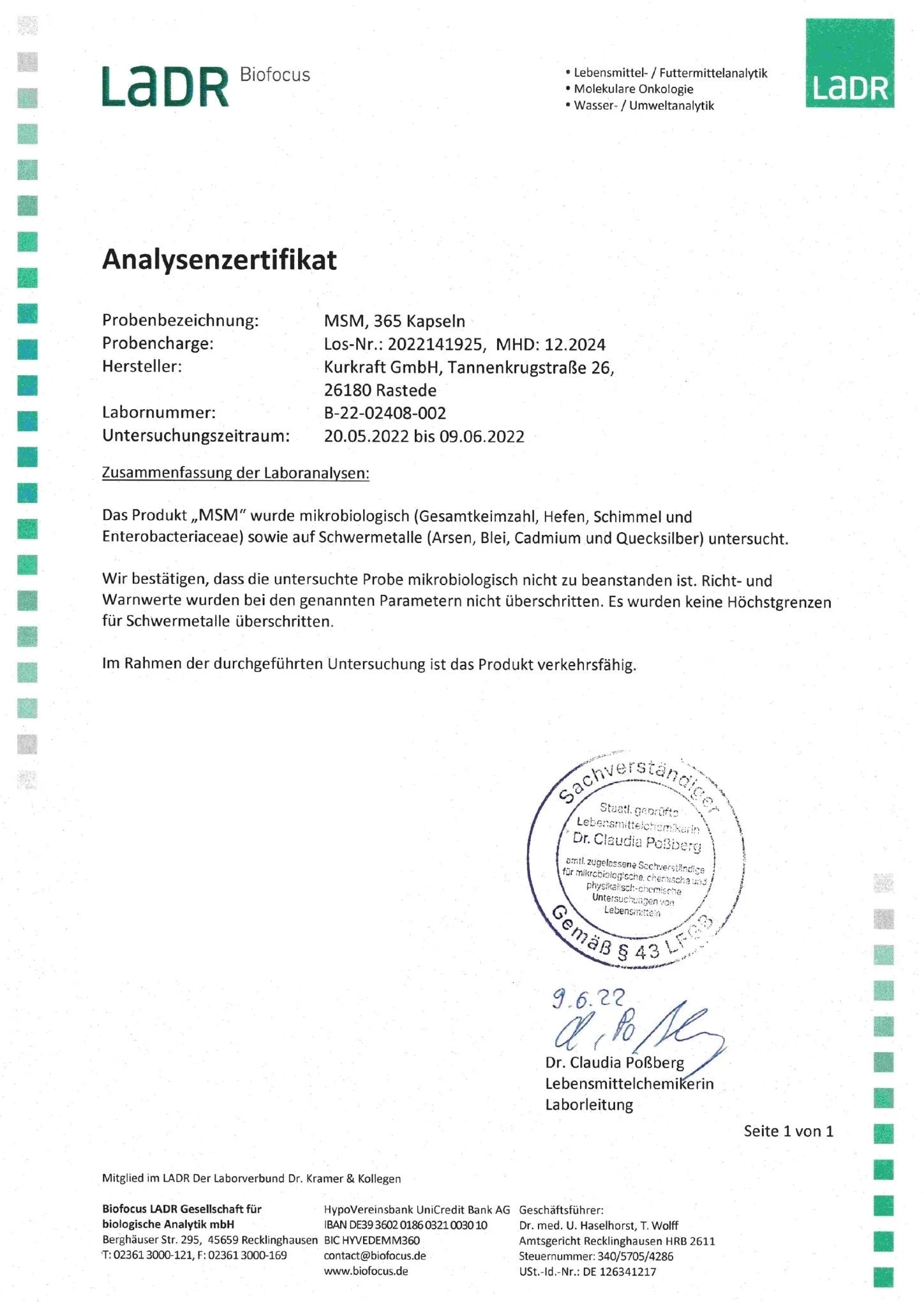 MSM - Kurkraft - MSM - Kurkraft