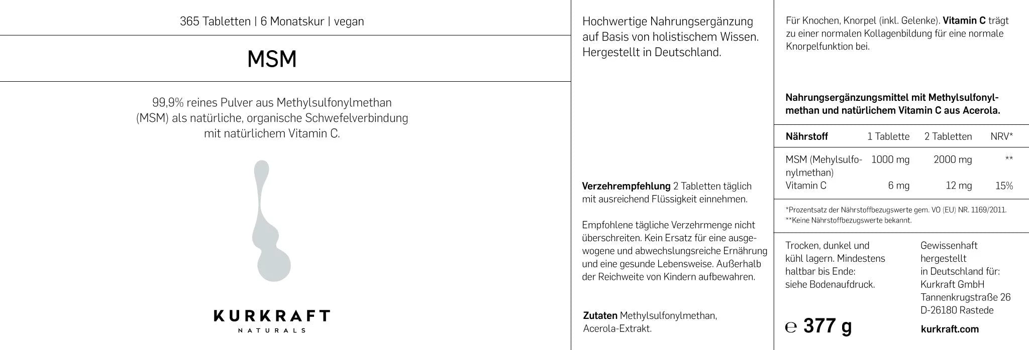 MSM - Kurkraft - MSM - Kurkraft
