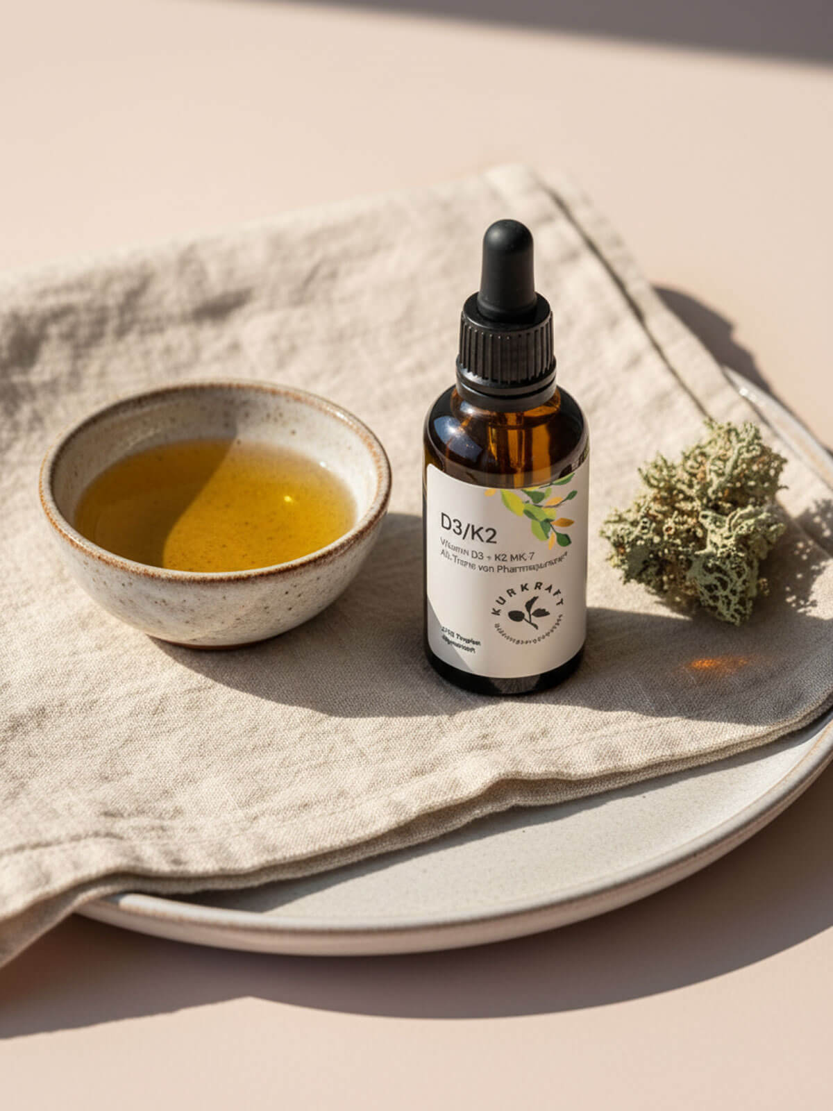 Vitamin D3 K2 Tropfen aus Flechten mit MCT Öl