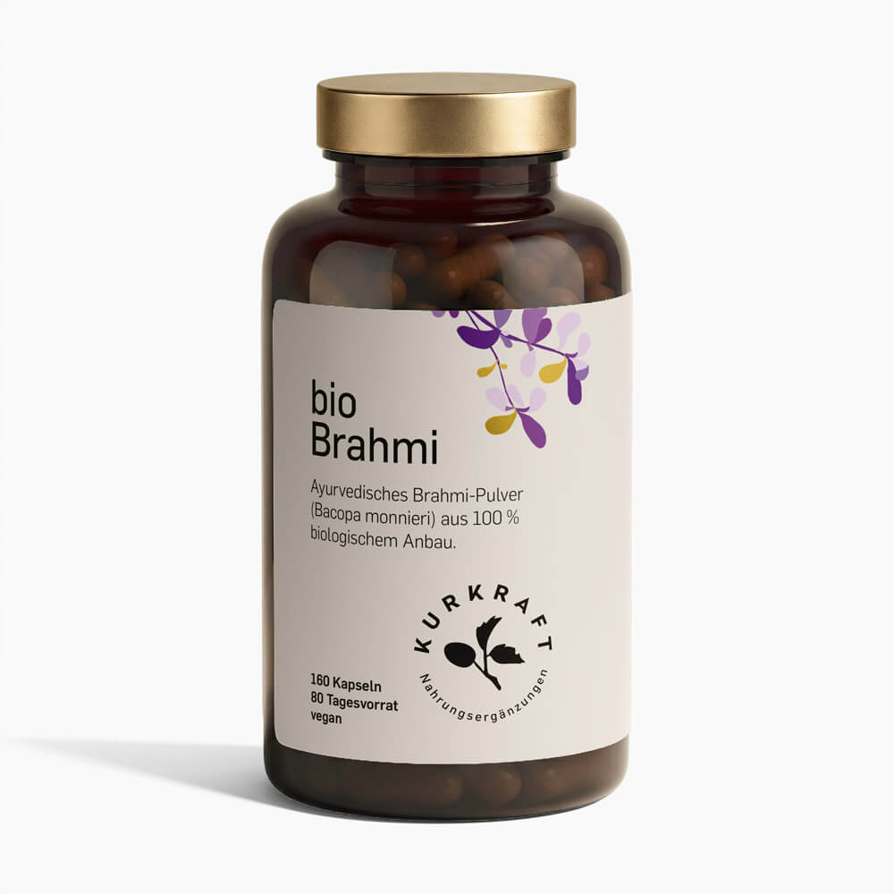 BIO BRAHMI - Kurkraft - Bio Brahmi Kapseln – Frontansicht der Verpackung von Kurkraft