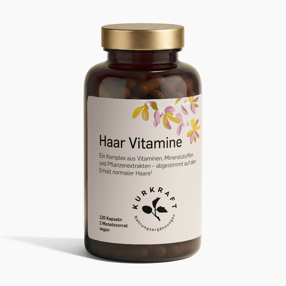 HAAR VITAMINE - Kurkraft - Haar Vitamine Kapseln – Frontansicht der Verpackung von Kurkraft