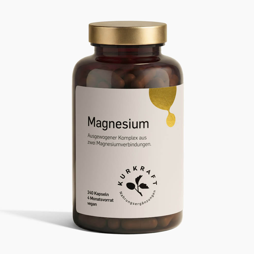 MAGNESIUM KOMPLEX - Kurkraft - Magnesium Kapseln – Frontansicht der Verpackung von Kurkraft