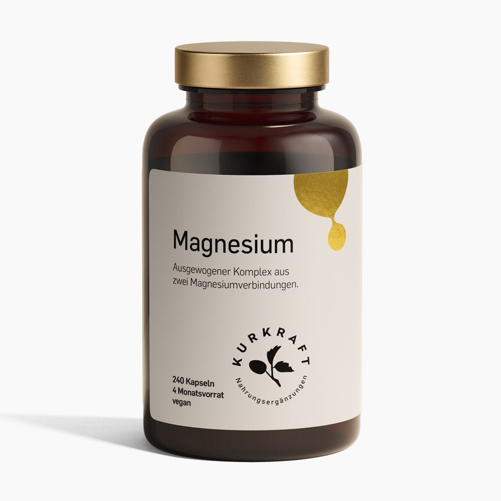 MAGNESIUM KOMPLEX - Kurkraft - Magnesium Kapseln – Frontansicht der Verpackung von Kurkraft