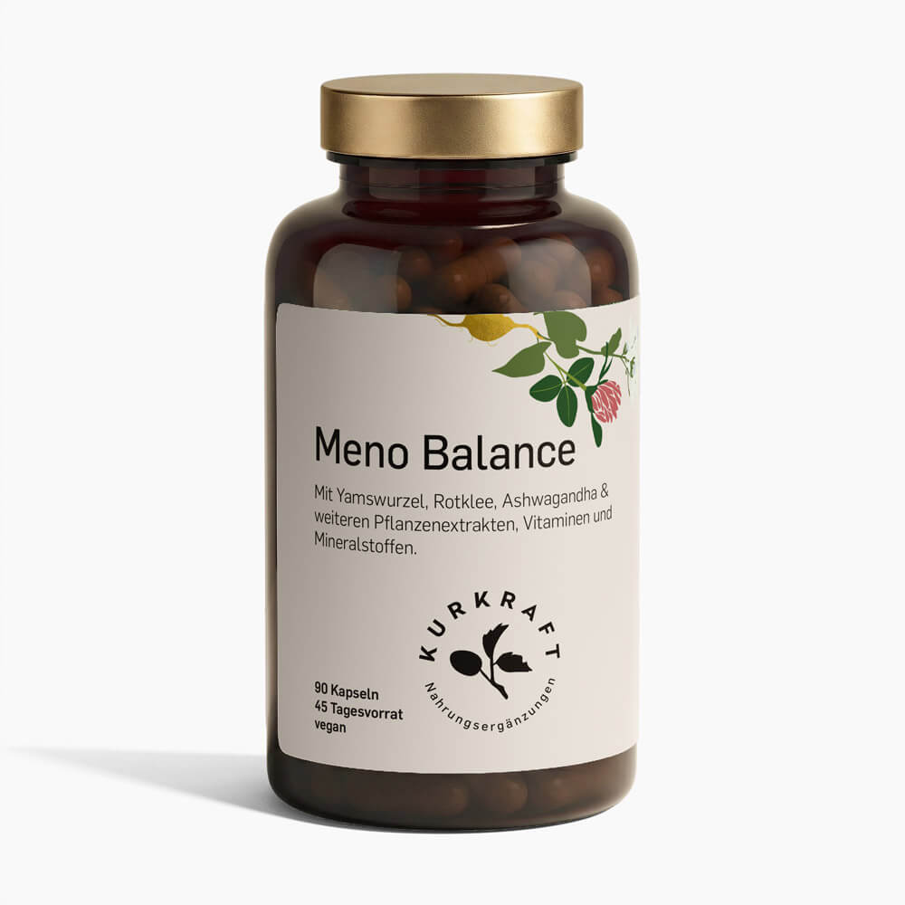 MENO BALANCE - Kurkraft - Meno Balance Kapseln – Frontansicht der Verpackung von Kurkraft